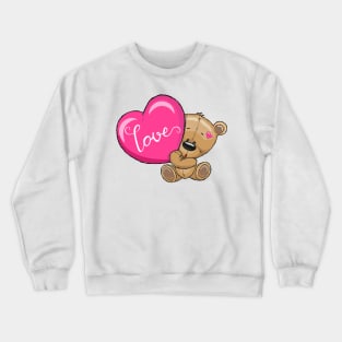 Cute teddy bear with a heart. Crewneck Sweatshirt